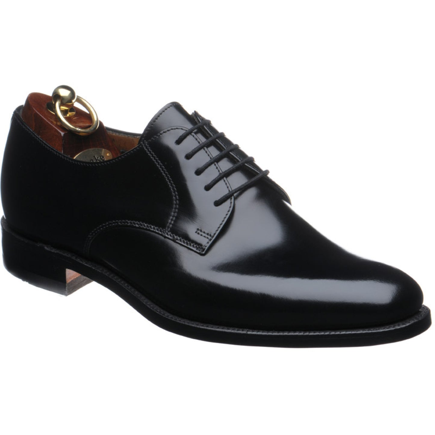 Product image for Loake 205 mens Derby shoes in black polished