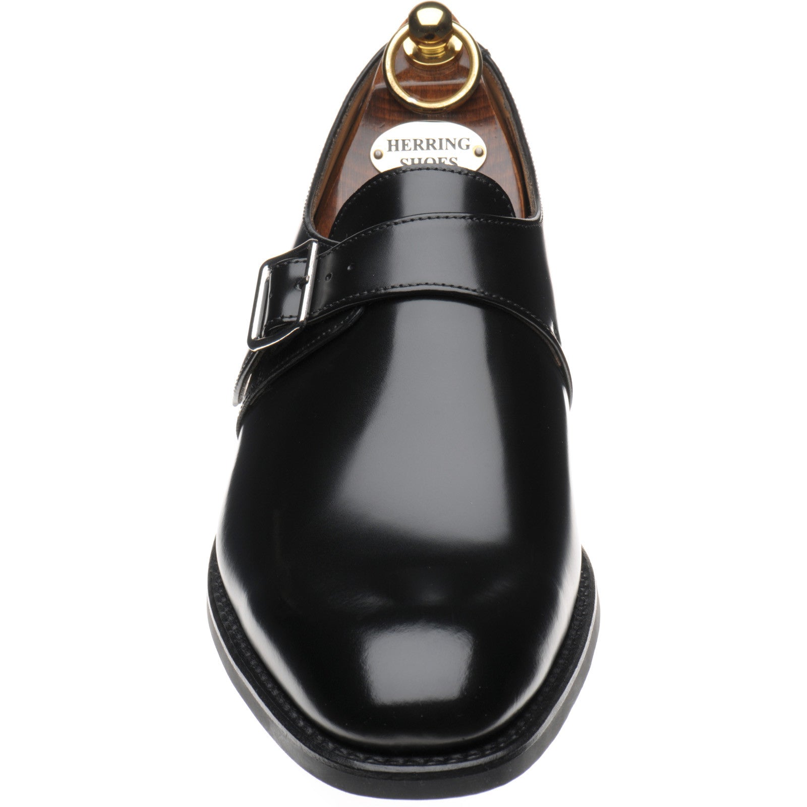 Product image for Loake 357 mens rubber-soled monk shoes in black polished (second)