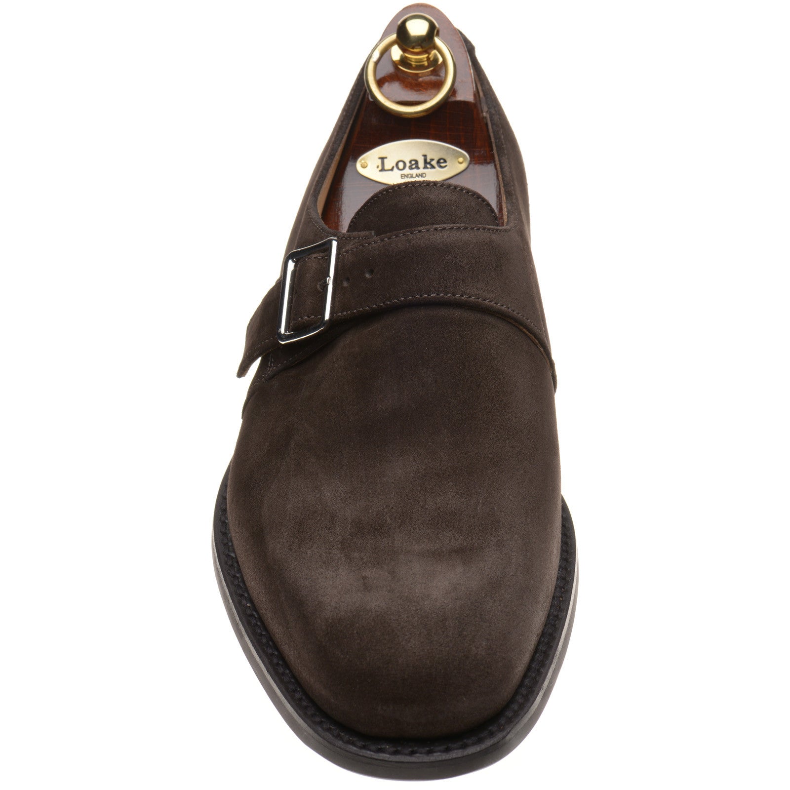 Product image for Loake 357 mens rubber-soled monk shoes in brown suede