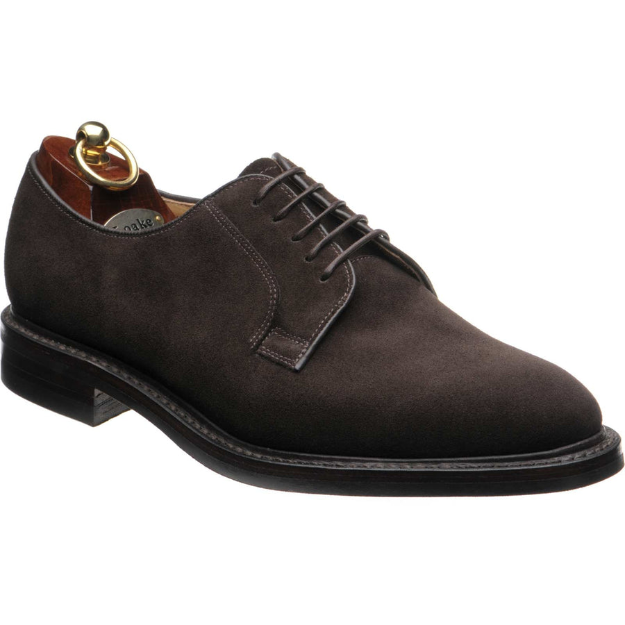 Product image for Loake 771 mens Derby shoes in dark brown suede