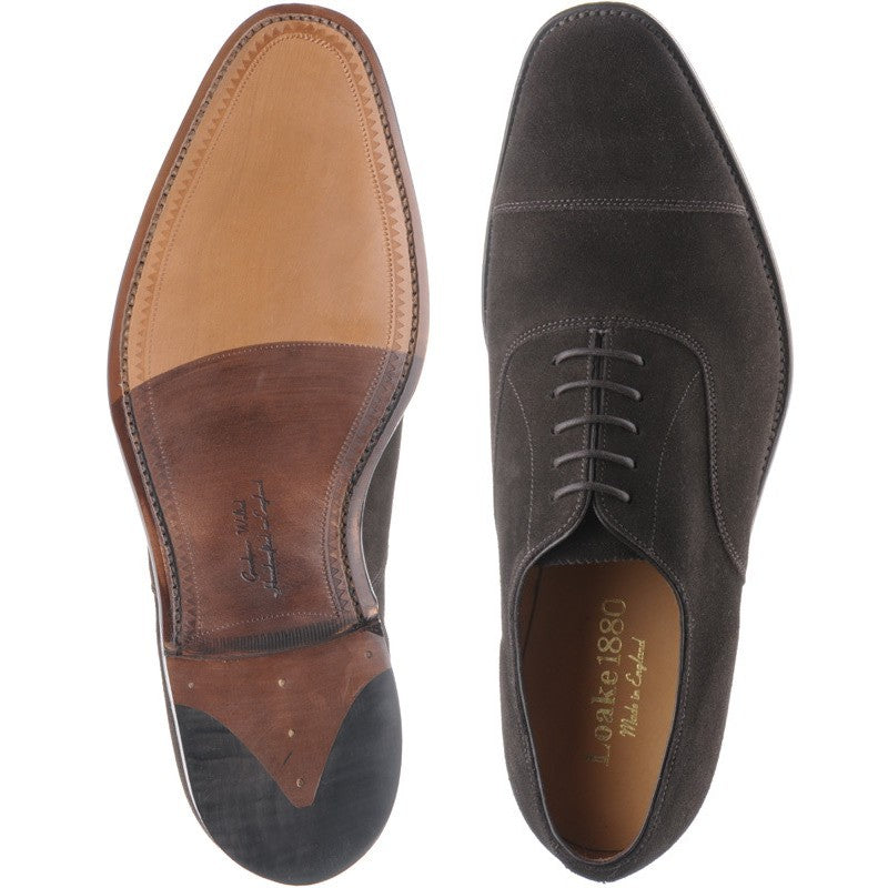 Product image for Loake Aldwych mens Oxfords in chocolate brown suede