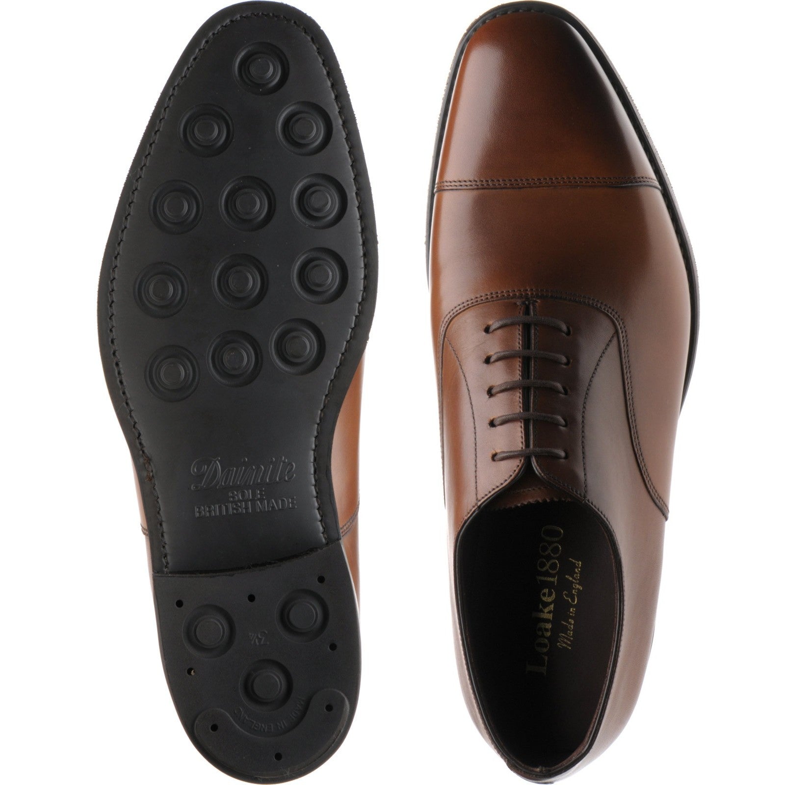 Product image for Loake Aldwych R mens rubber-soled Oxfords in brown calf (second)