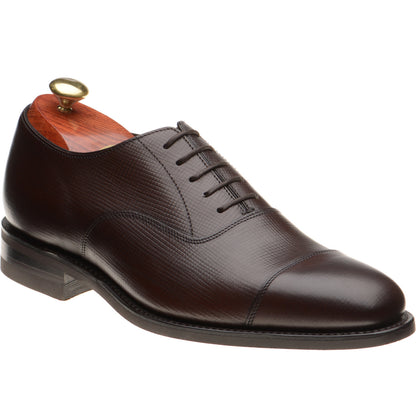 Product image for Loake Aldwych R mens rubber-soled Oxfords in dark brown hacth grain (second)