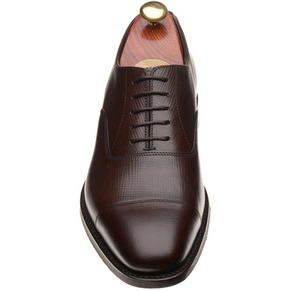 Product image for Loake Aldwych R mens rubber-soled Oxfords in dark brown hacth grain (second)