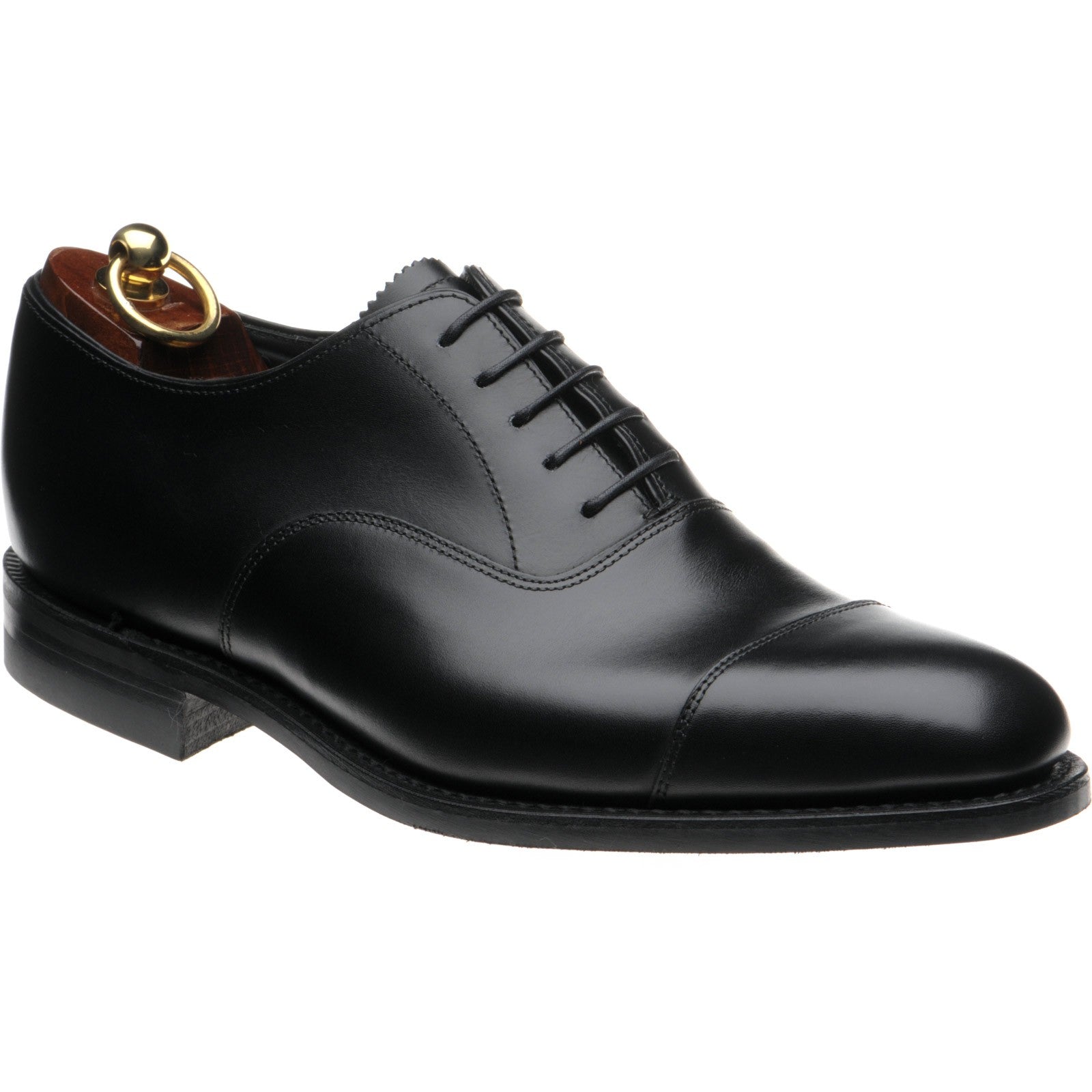 Loake Aldwych R mens rubber-soled Oxfords in black calf – Herring