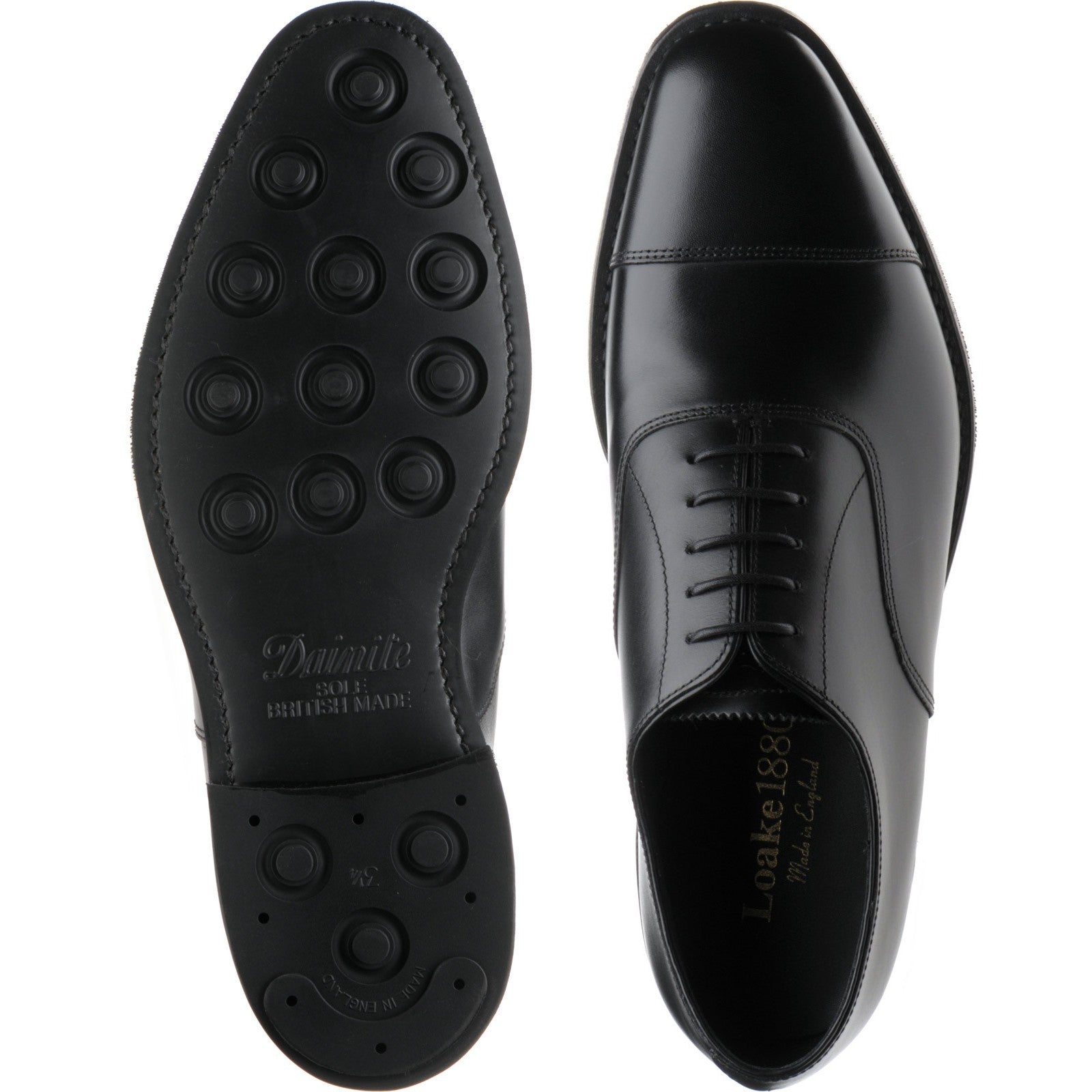 Loake Aldwych R mens rubber-soled Oxfords in black calf – Herring