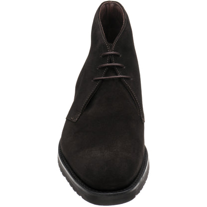 Product image for Loake Altman mens rubber-soled boots in dark brown suede