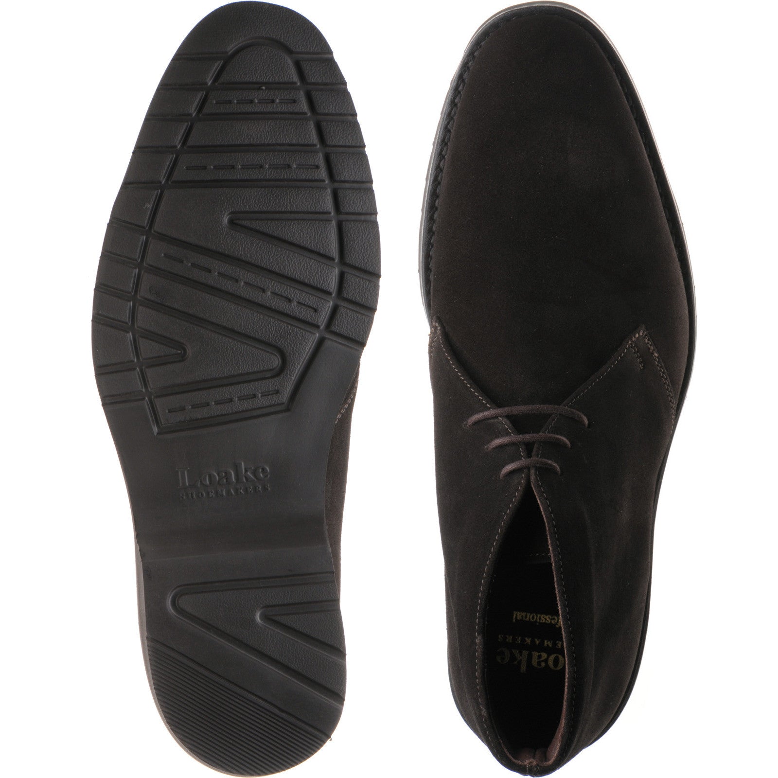 Product image for Loake Altman mens rubber-soled boots in dark brown suede