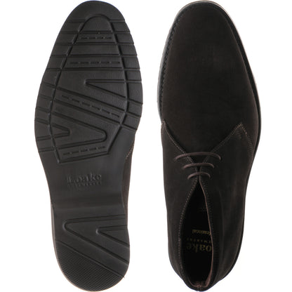 Product image for Loake Altman mens rubber-soled boots in dark brown suede