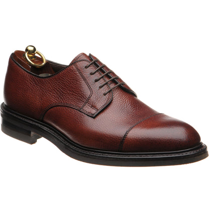 Product image for Loake Ampleforth mens rubber-soled Derby shoes in rosewood burnished grain (second)