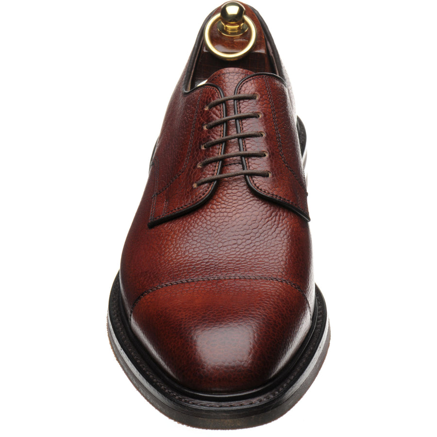 Product image for Loake Ampleforth mens rubber-soled Derby shoes in rosewood burnished grain (second)