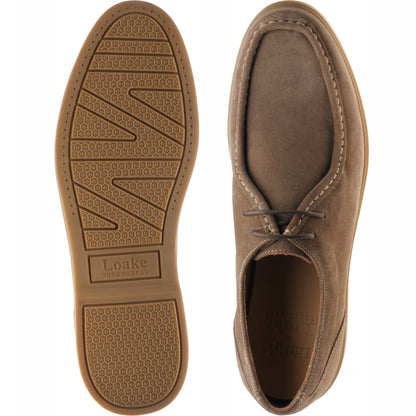 Product image for Loake Arezzo mens rubber-soled Derby shoes in flint suede