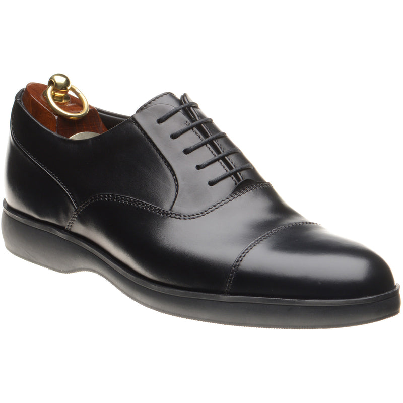 Product image for Loake Armstrong mens rubber-soled Oxfords in black calf