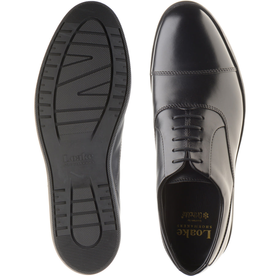 Product image for Loake Armstrong mens rubber-soled Oxfords in black calf