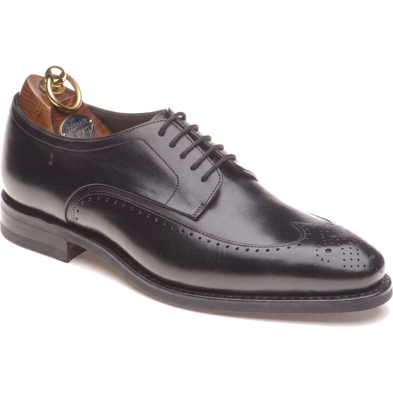 Product image for Loake Bale mens rubber-soled brogues in black calf (second)