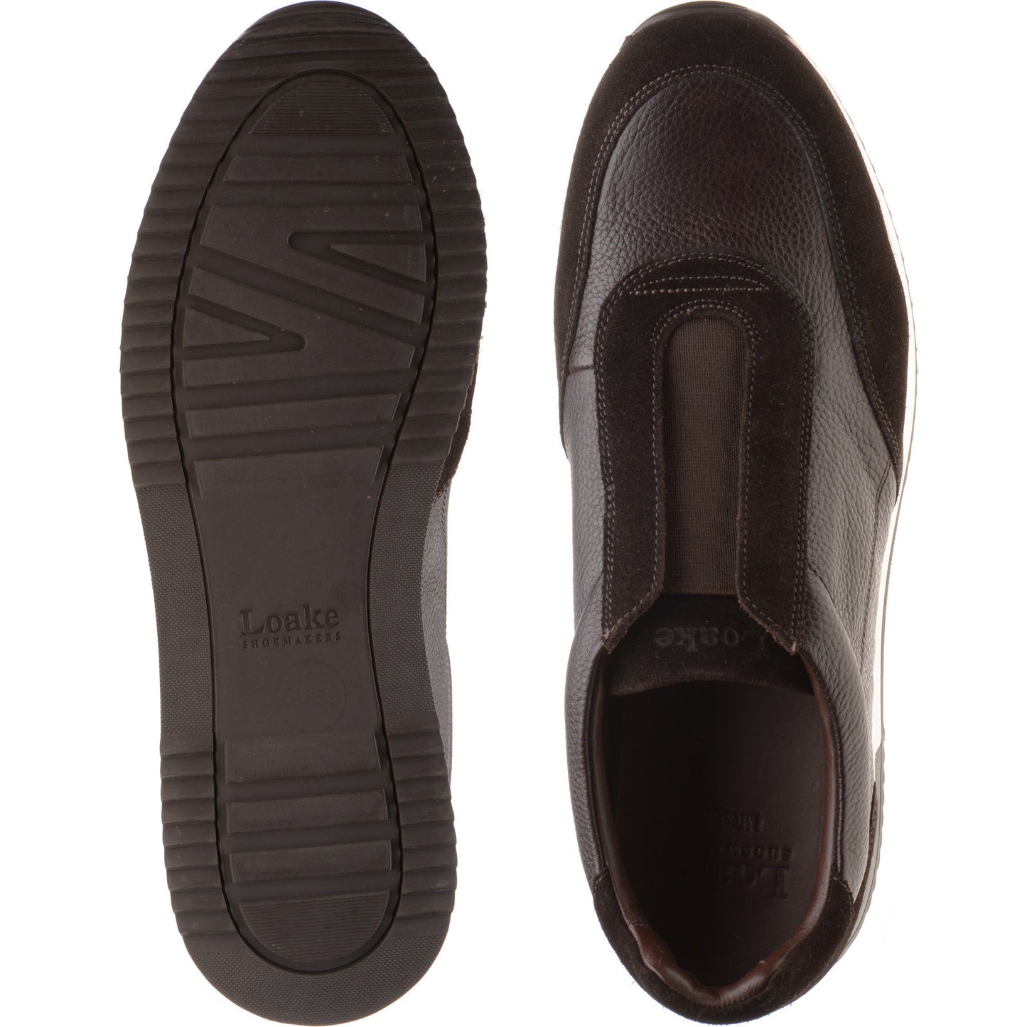 Product image for Loake Ballantyne mens rubber-soled in brown suede and brown grain (second)