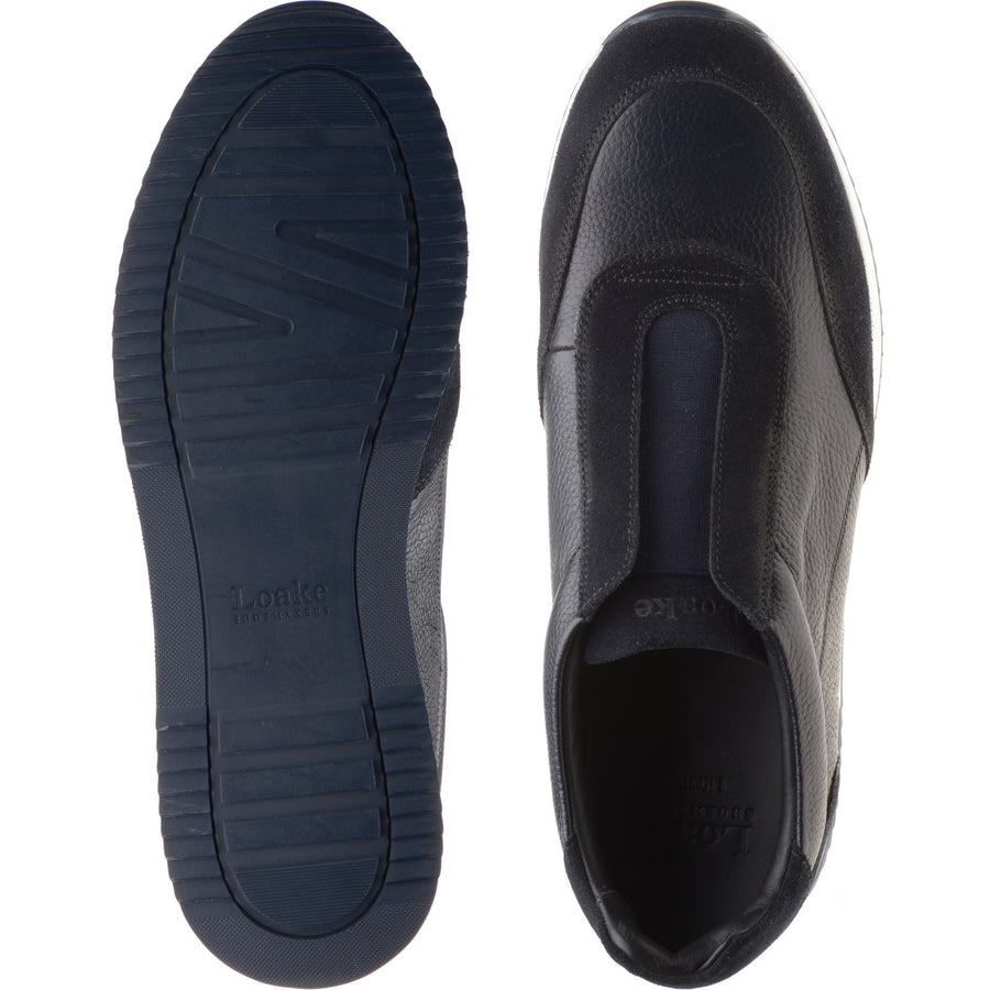 Product image for Loake Ballantyne mens rubber-soled in navy suede and navy grain (second)
