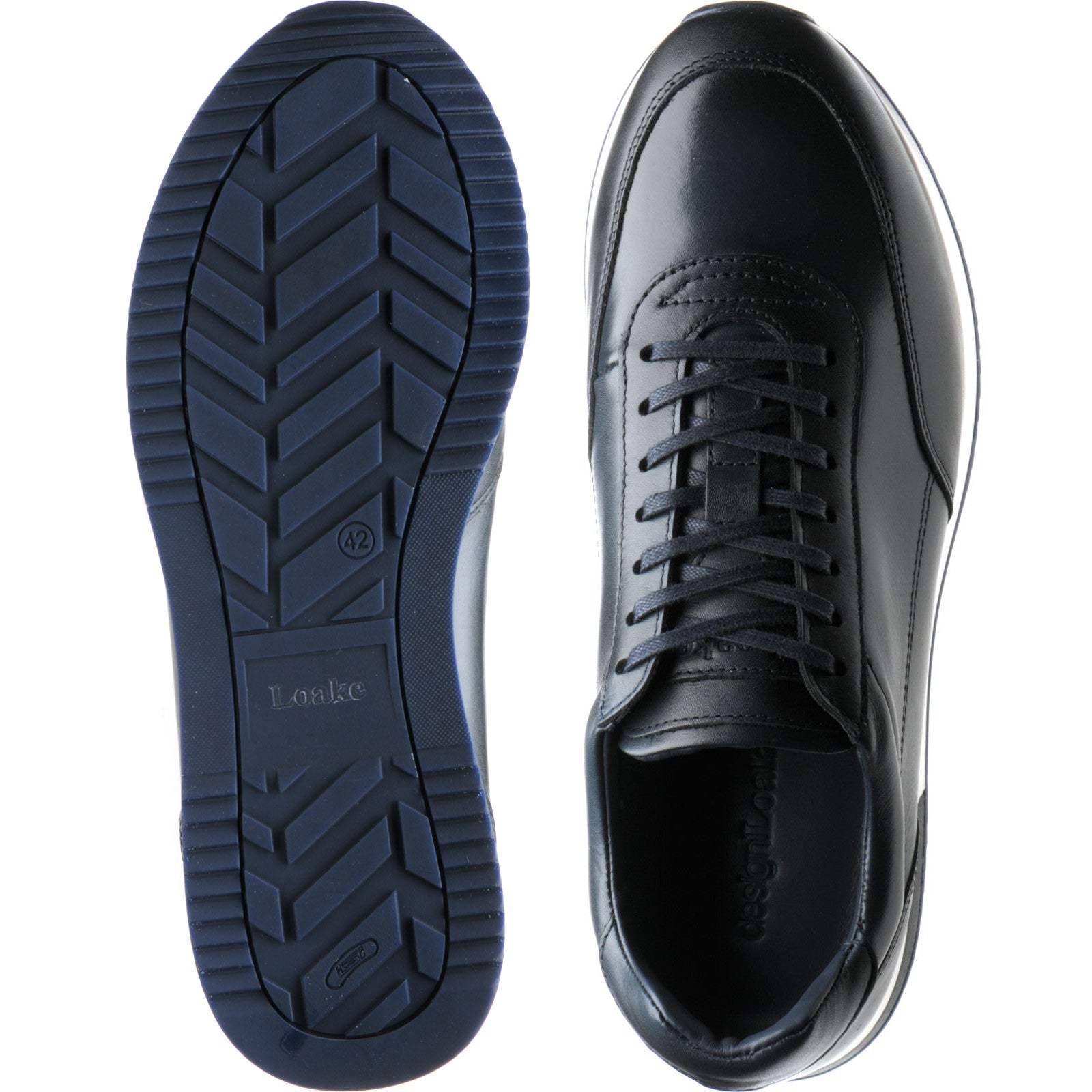 Product image for Loake Bannister mens rubber-soled in navy calf (second)