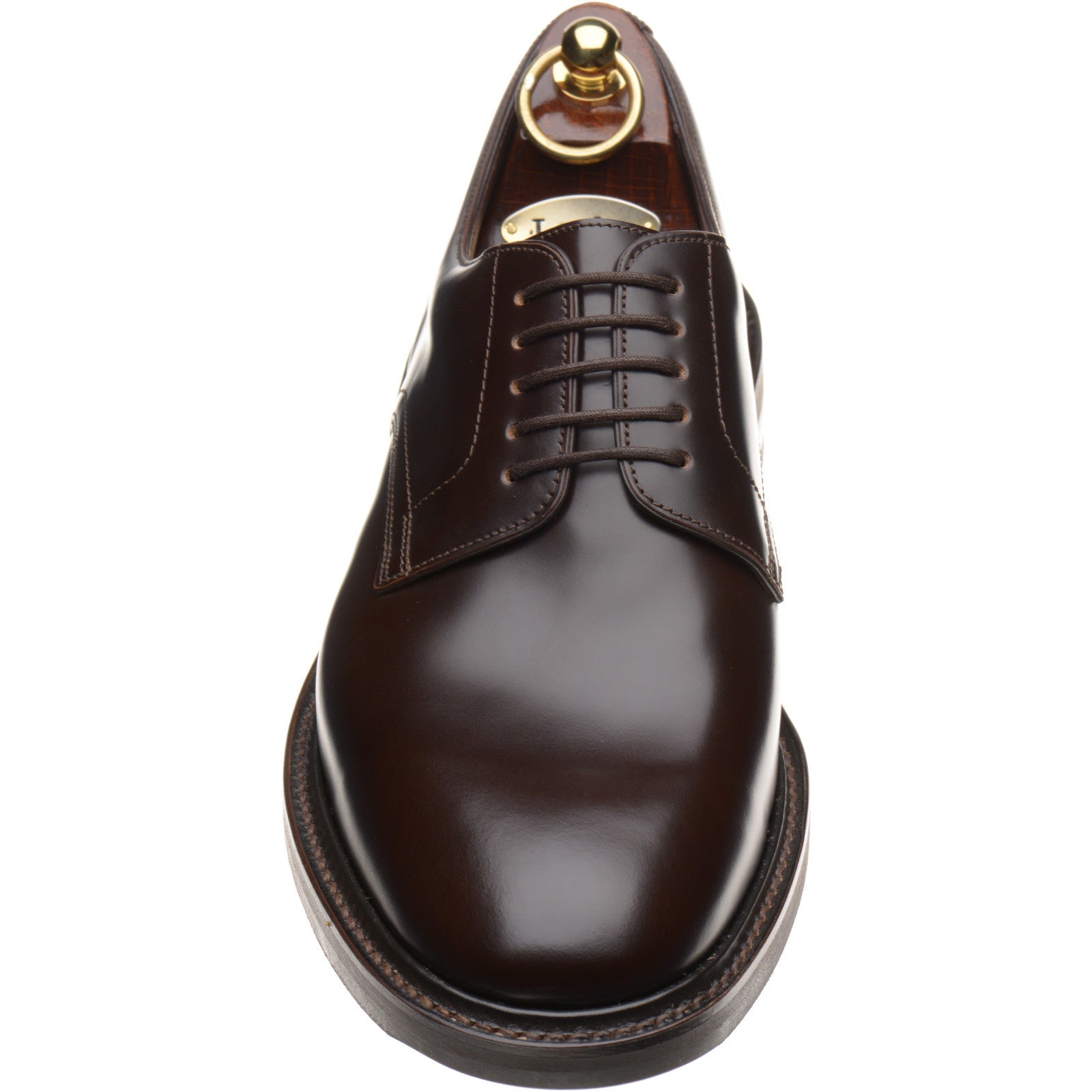 Product image for Loake Barbican mens rubber-soled in espresso polished