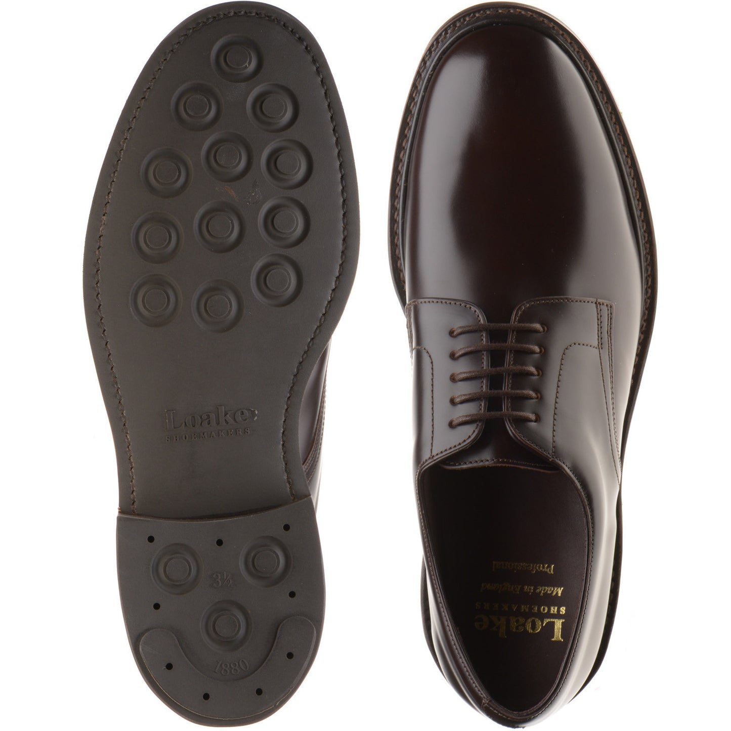Product image for Loake Barbican mens rubber-soled in espresso polished