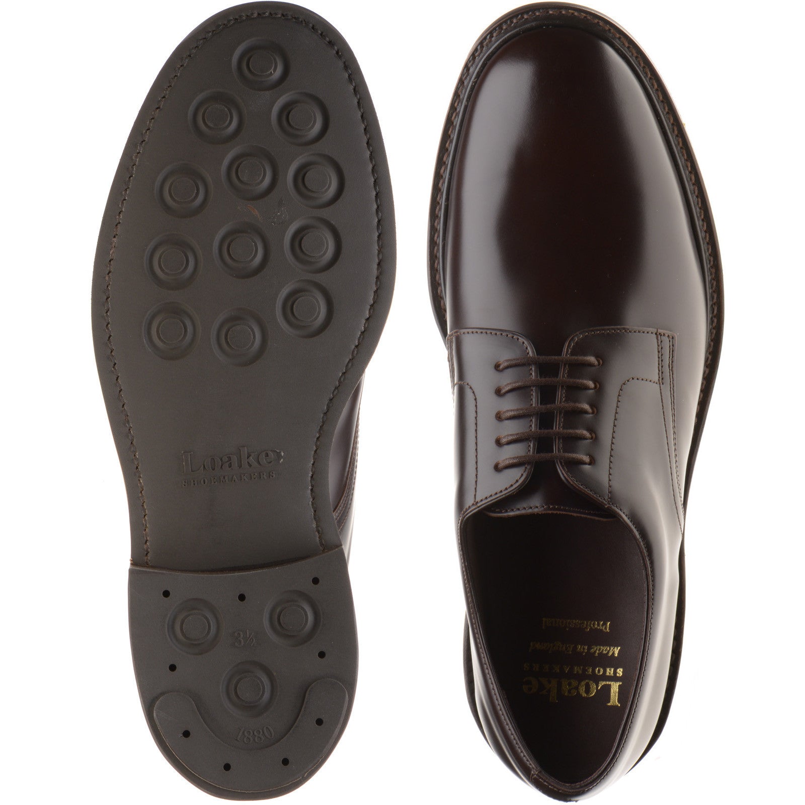 Product image for Loake Barbican mens rubber-soled in espresso polished