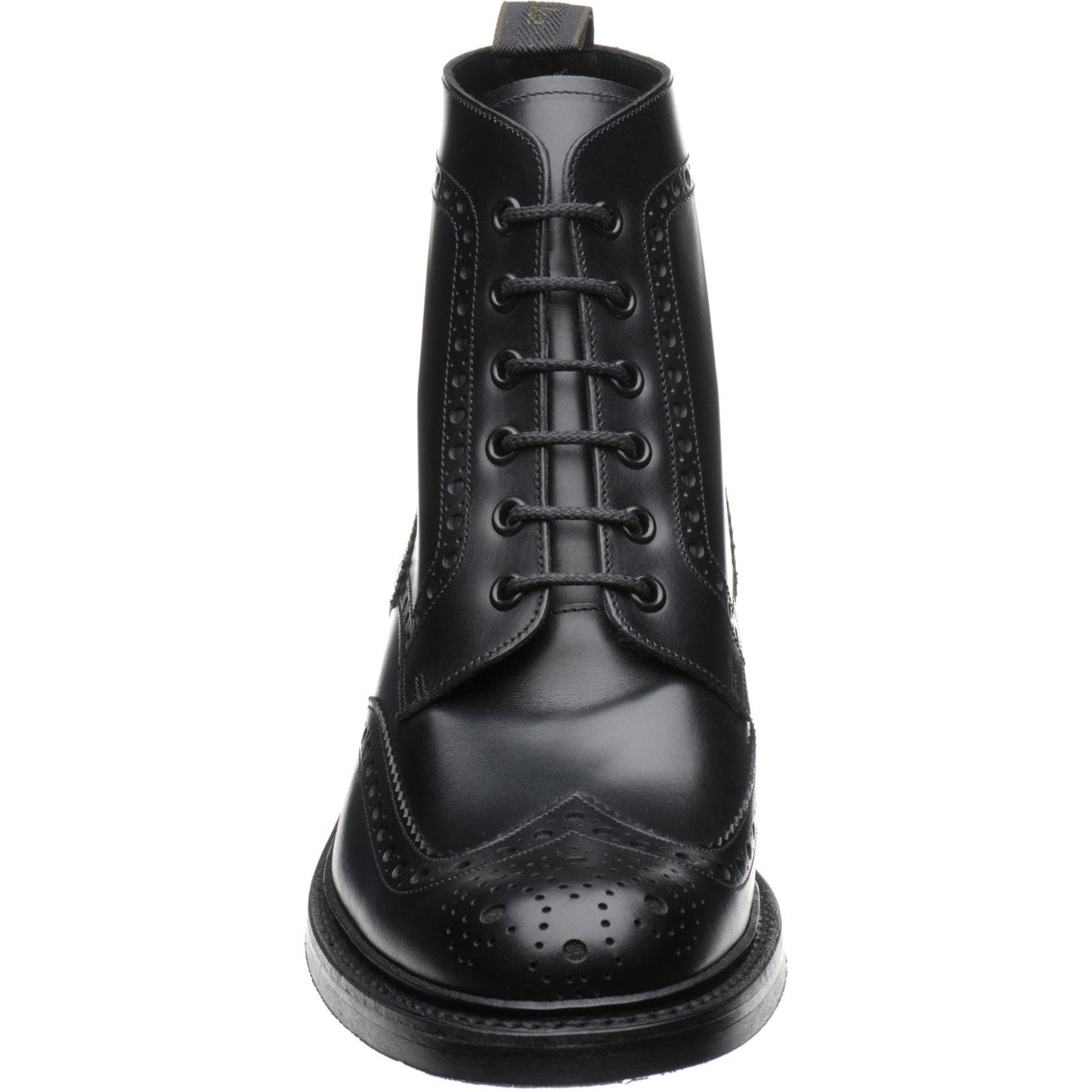 Product image for Loake Bedale mens rubber-soled brogue boots in black calf (second)