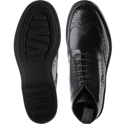 Product image for Loake Bedale mens rubber-soled brogue boots in black calf (second)
