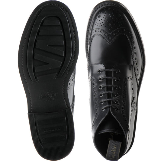 Product image for Loake Bedale mens rubber-soled brogue boots in black calf (second)