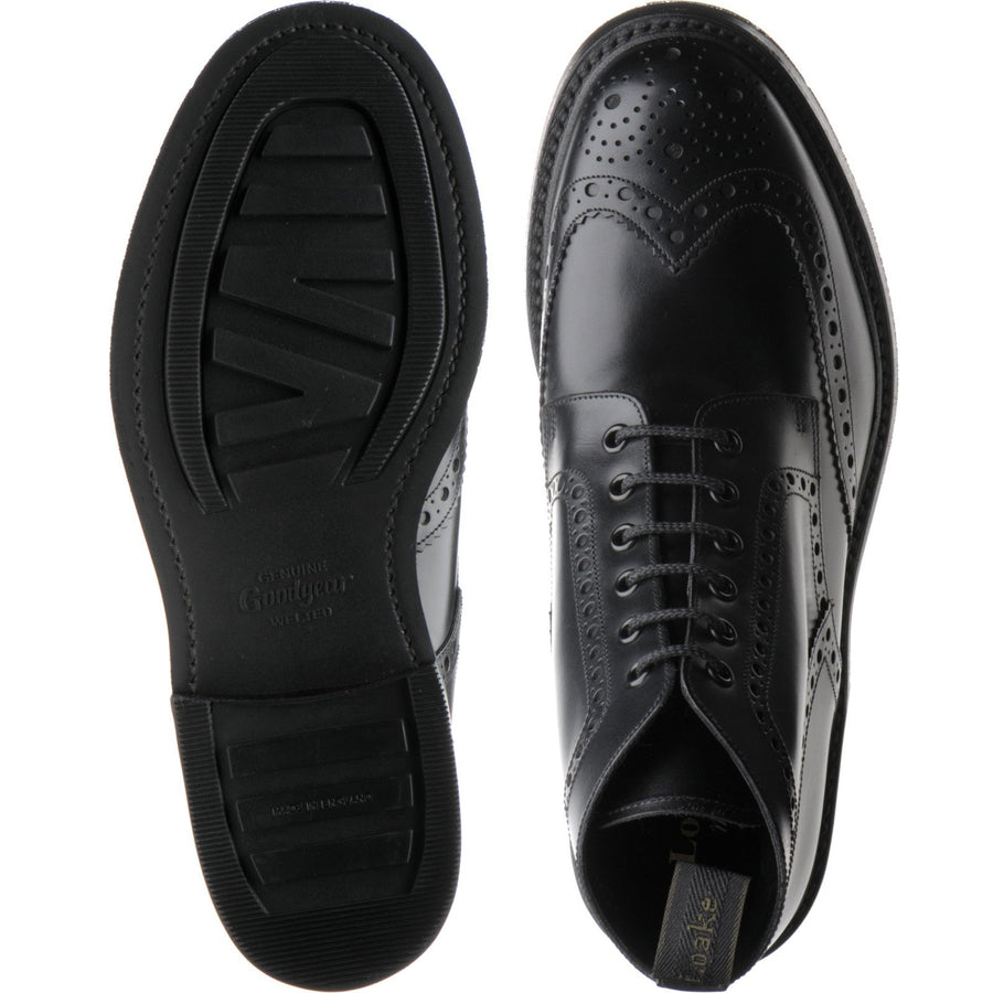 Product image for Loake Bedale mens rubber-soled brogue boots in black calf (second)