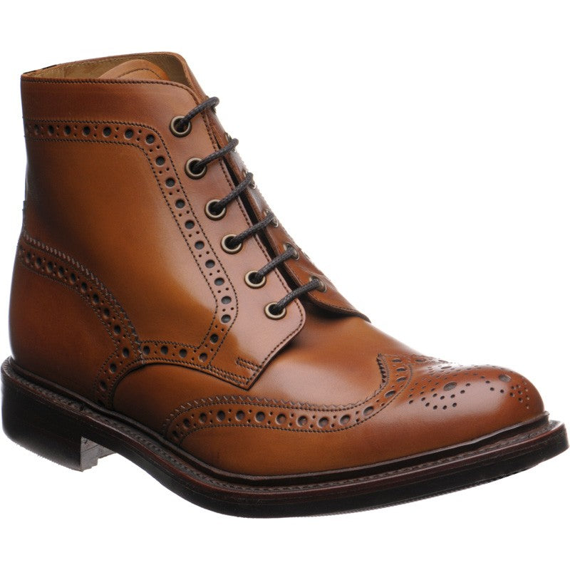 Product image for Loake Bedale mens rubber-soled brogue boots in tan