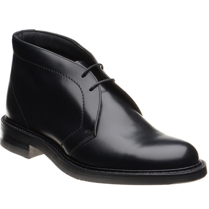 Product image for Loake Berkeley mens rubber-soled Chukka boots in black polished