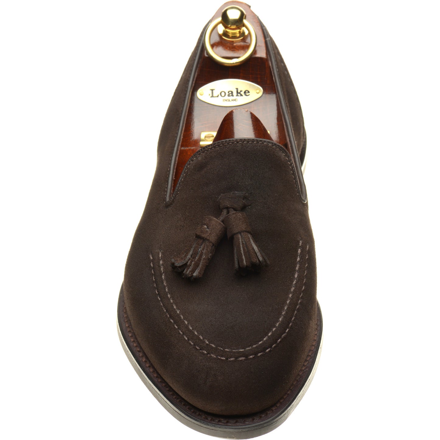 Product image for Loake Brunel mens rubber-soled loafers in dark brown suede