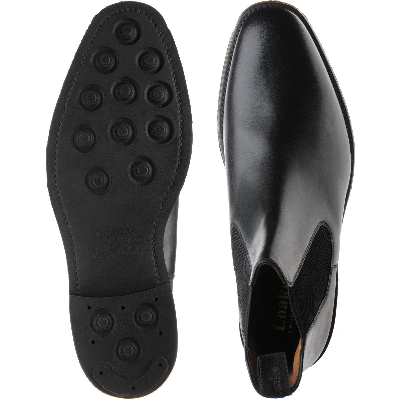 Product image for Loake Buscot mens rubber-soled Chelsea boots in black calf (second)