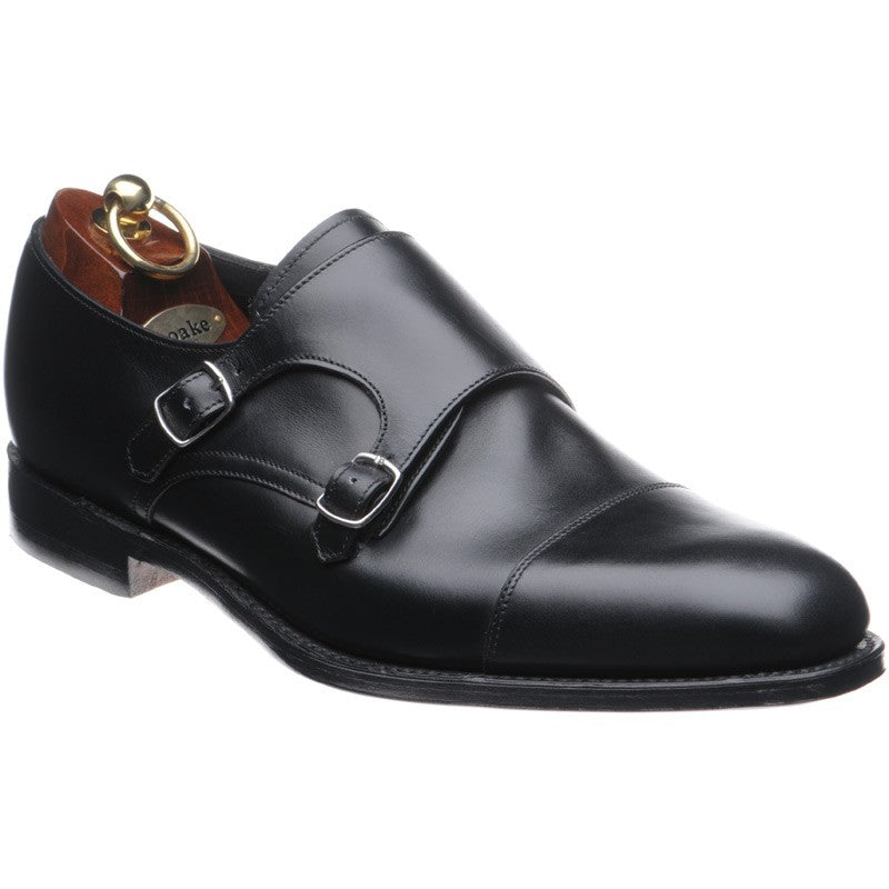 Product image for Loake Cannon mens double monk shoes in black calf (second)