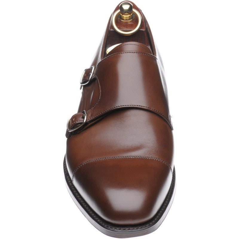 Product image for Loake Cannon mens double monk shoes in dark brown calf (second)