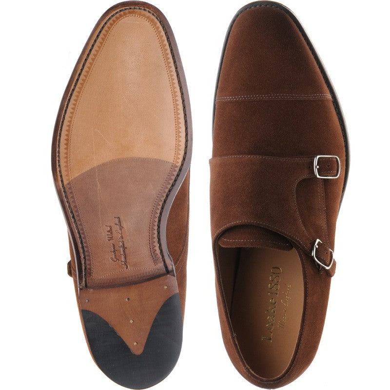 Product image for Loake Cannon mens double monk shoes in polo suede (second)