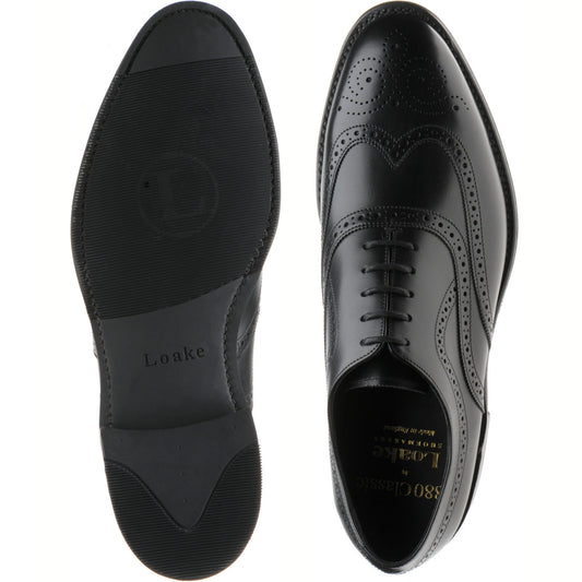 Product image for Loake Castlegate mens rubber-soled brogues in black calf (second)