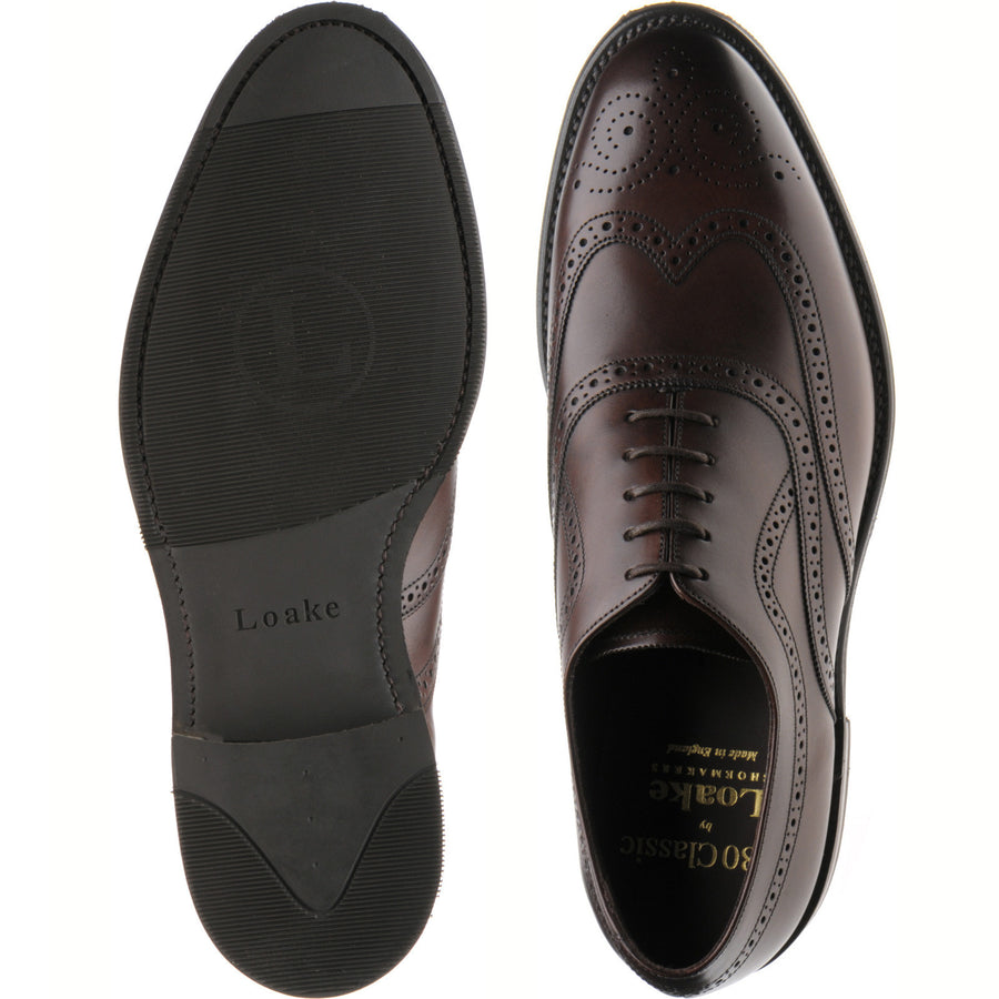 Product image for Loake Castlegate mens rubber-soled brogues in scorched walnut calf (second)