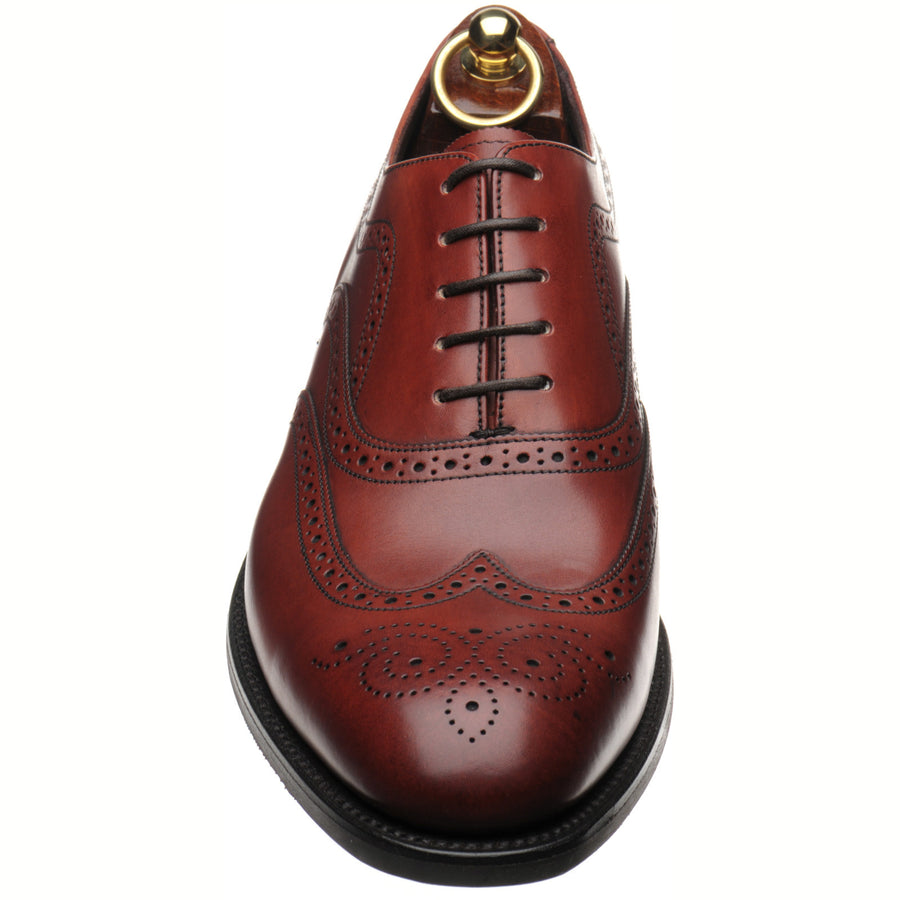Product image for Loake Castlegate mens rubber-soled brogues in seared mahogany calf