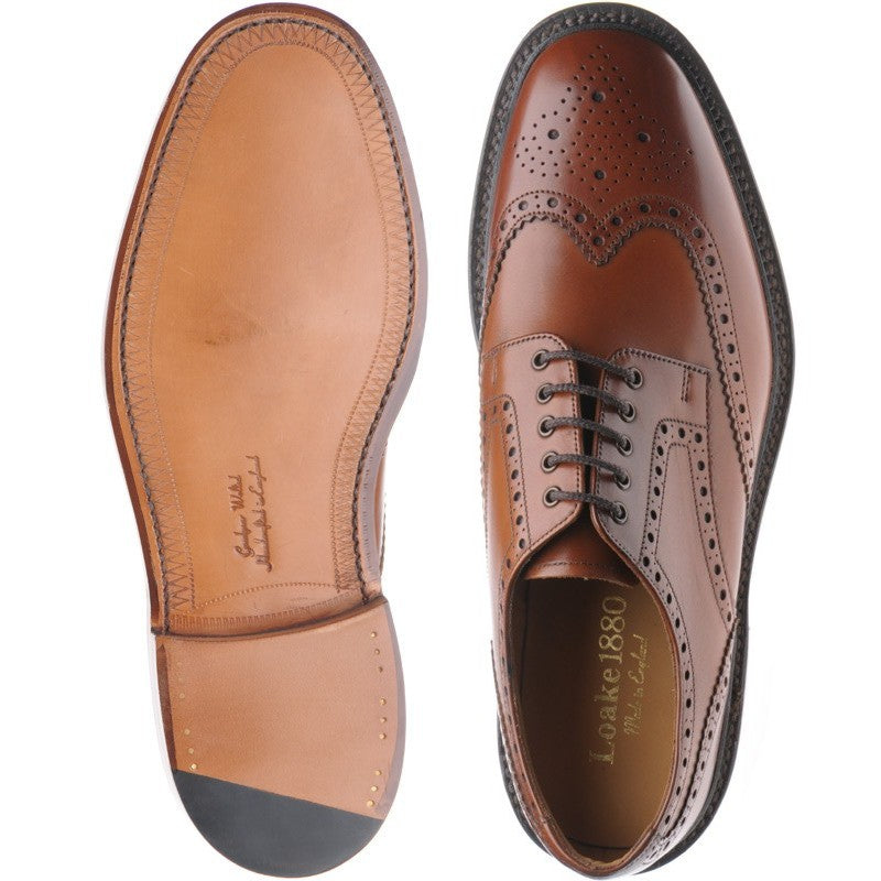Product image for Loake Chester mens brogues in mahogany calf