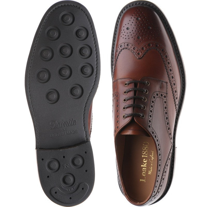 Product image for Loake Chester (Rubber) mens rubber-soled brogues in mahogany calf (second)