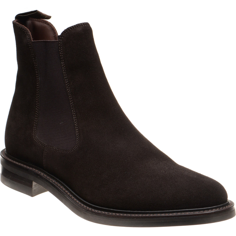 Product image for Loake Dorchester mens rubber-soled Chelsea boots in dark brown suede (second)