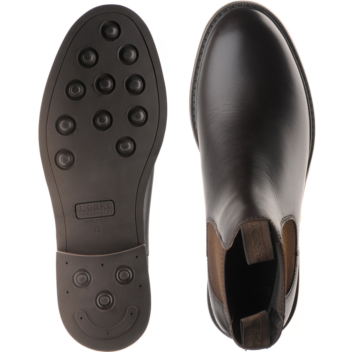 Product image for Loake Ducksworth mens rubber-soled Chelsea boots in dark brown waxy calf (second)