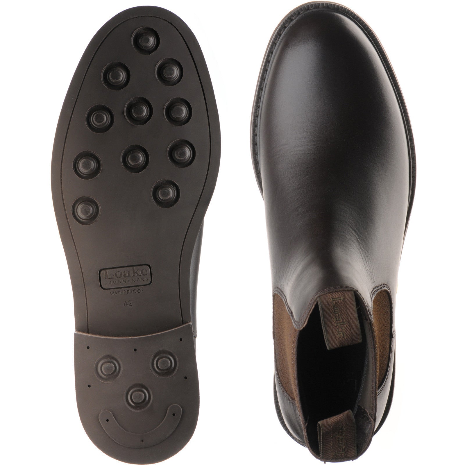 Product image for Loake Ducksworth mens rubber-soled Chelsea boots in dark brown waxy calf (second)
