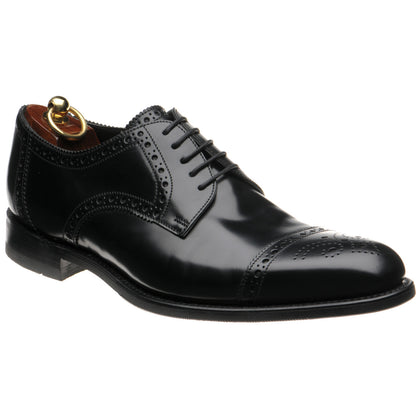 Product image for Loake Eldon mens rubber-soled semi-brogues in black polished (second)