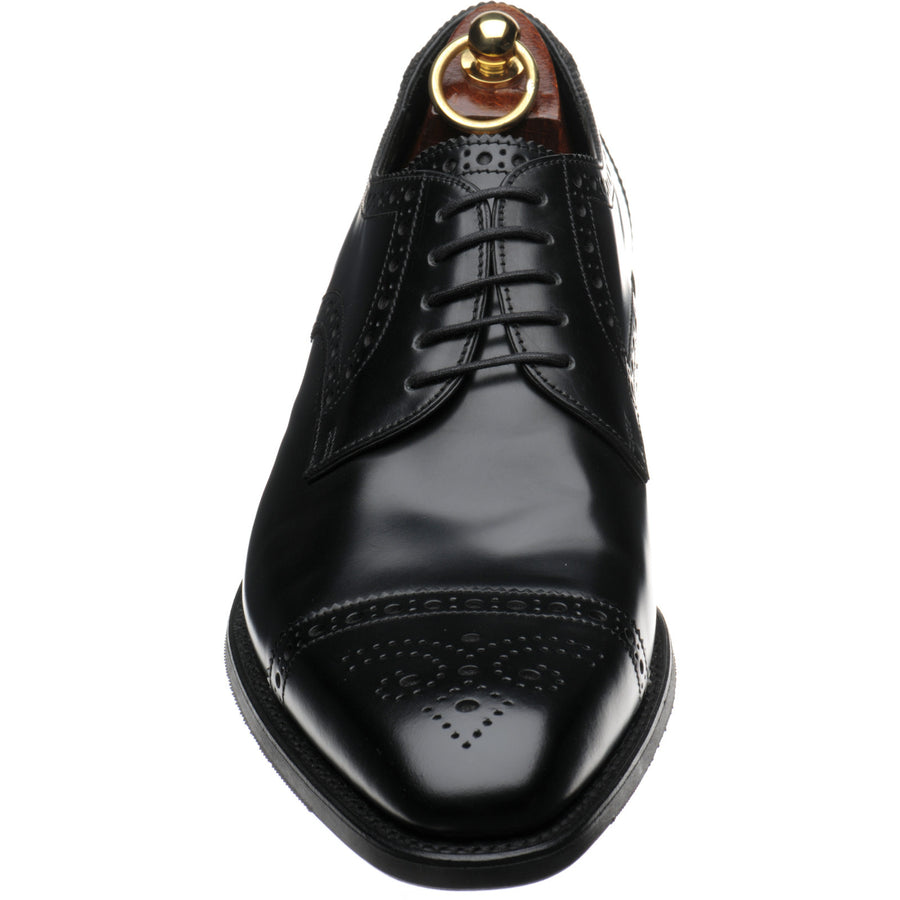 Product image for Loake Eldon mens rubber-soled semi-brogues in black polished (second)