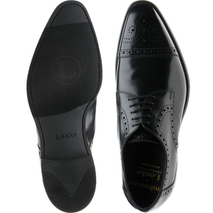Product image for Loake Eldon mens rubber-soled semi-brogues in black polished (second)