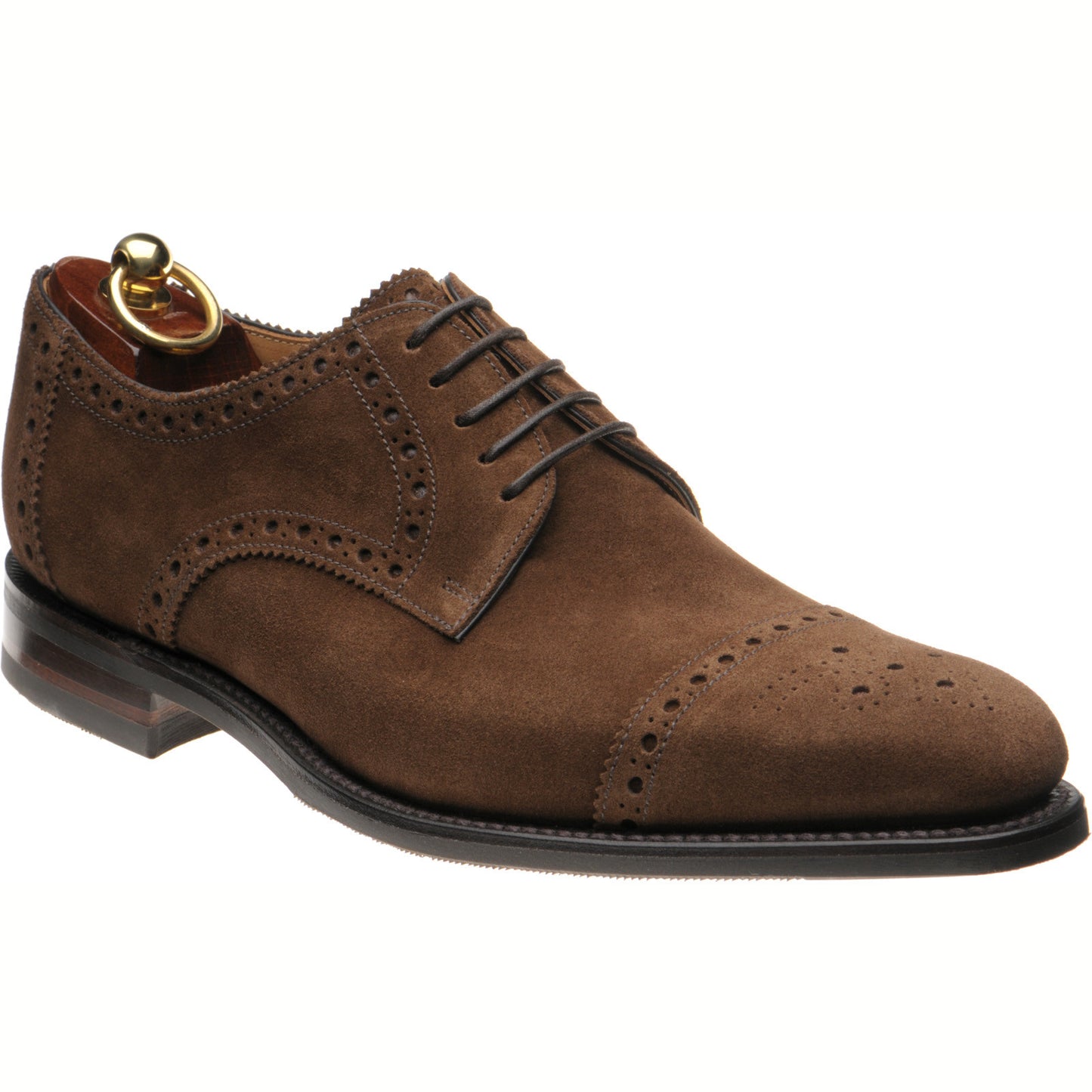 Product image for Loake Eldon mens rubber-soled semi-brogues in brown suede (second)
