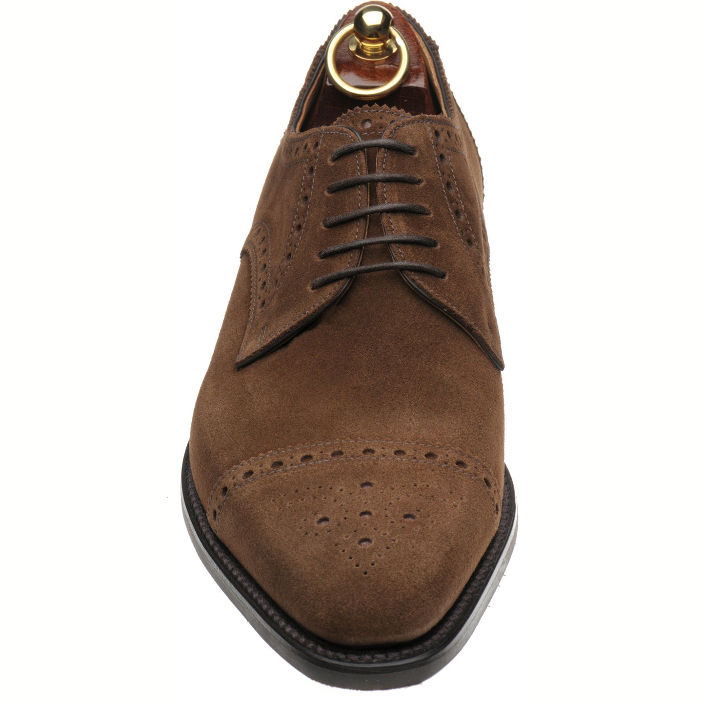 Product image for Loake Eldon mens rubber-soled semi-brogues in brown suede (second)