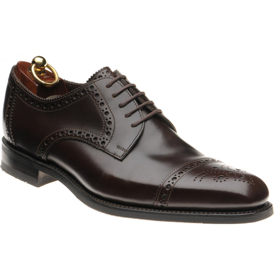 Product image for Loake Eldon mens rubber-soled semi-brogues in dark brown polished (second)